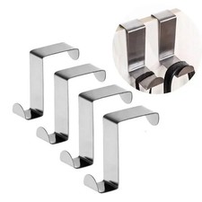 Stainless Steel Door Hook Z Shaped Cabinet Rear Hanger Organizer UK Stock