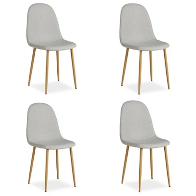 Lot de 4 Chaises de Salle à Manger Gris | Chaise rembourrée en Lin Homestyle4u - Photo 1/4