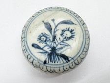 ANTIQUE CA MAU SHIPWRECK CHINESE BLUE WHITE PORCELAIN BOX YUNGCHEN PERIOD 1730