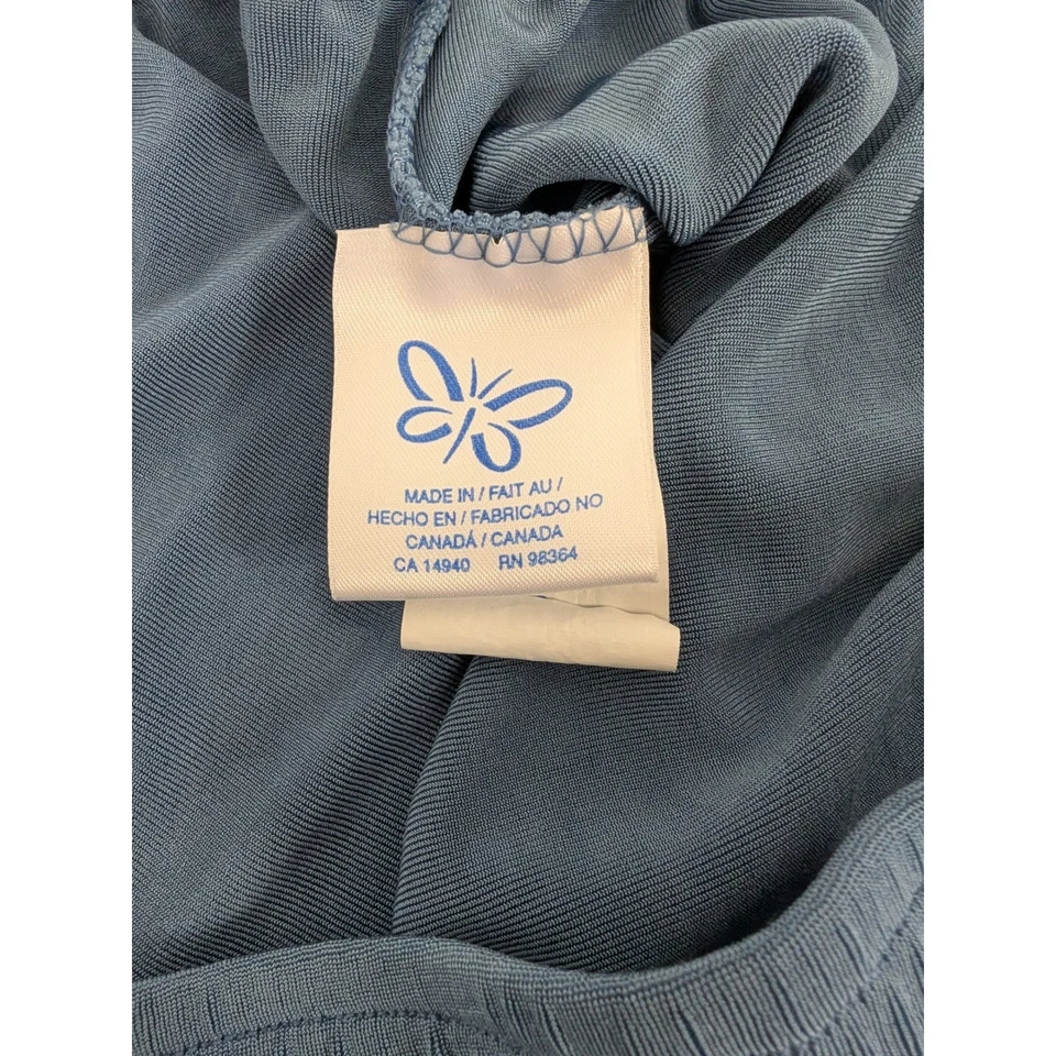 Maxi falda midi azul Weekenders para mujer L ajustada cintura elástica abertura lateral informal Foto 4 de 4