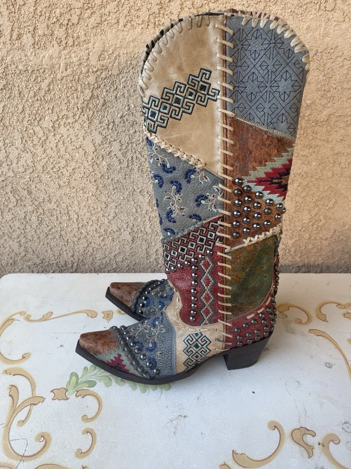 Botas vaqueras altas raras Double D de Old Gringo edición limitada "Blowout Bone" Foto 3 de 4