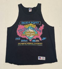 Vintage Mens Muscle Shirt Bud Light Nike Size Large 1992 Made In USA Beach Pool