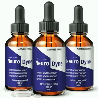 NeuroDyne Drops, Neuro Dyne Liquid Formula for Brain, Focus & Memory - 3 Pack
