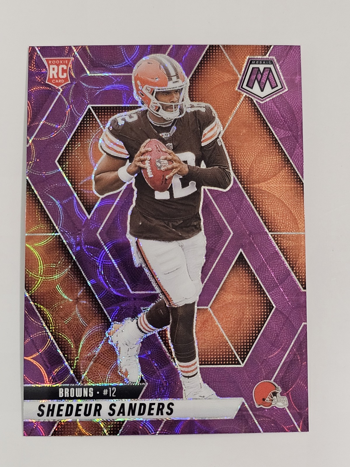 2025 Panini Mosaic - #302 Shedeur Sanders (RC) Purple Scope Cleveland Browns