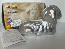 Vintage Wilton 3D Laying Lamb Cake Pan 2pc 1994 Full Instructions Included