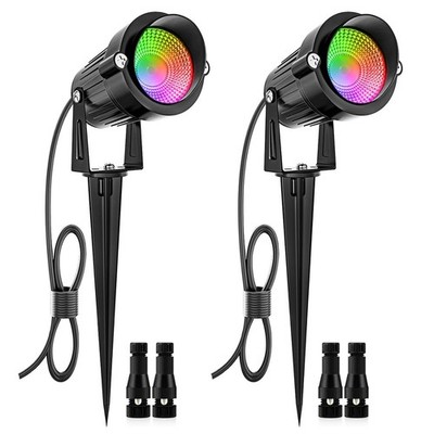 ZUCKEO 5W RGB Landscape Lighting Color Changing Low Voltage Landscape Lights wit
