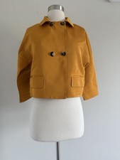 PIAZZA SEMPIONE BREASTED 3/4 SLEEVE LINED POCKETS CROP JACKET SZ 42 ITALY