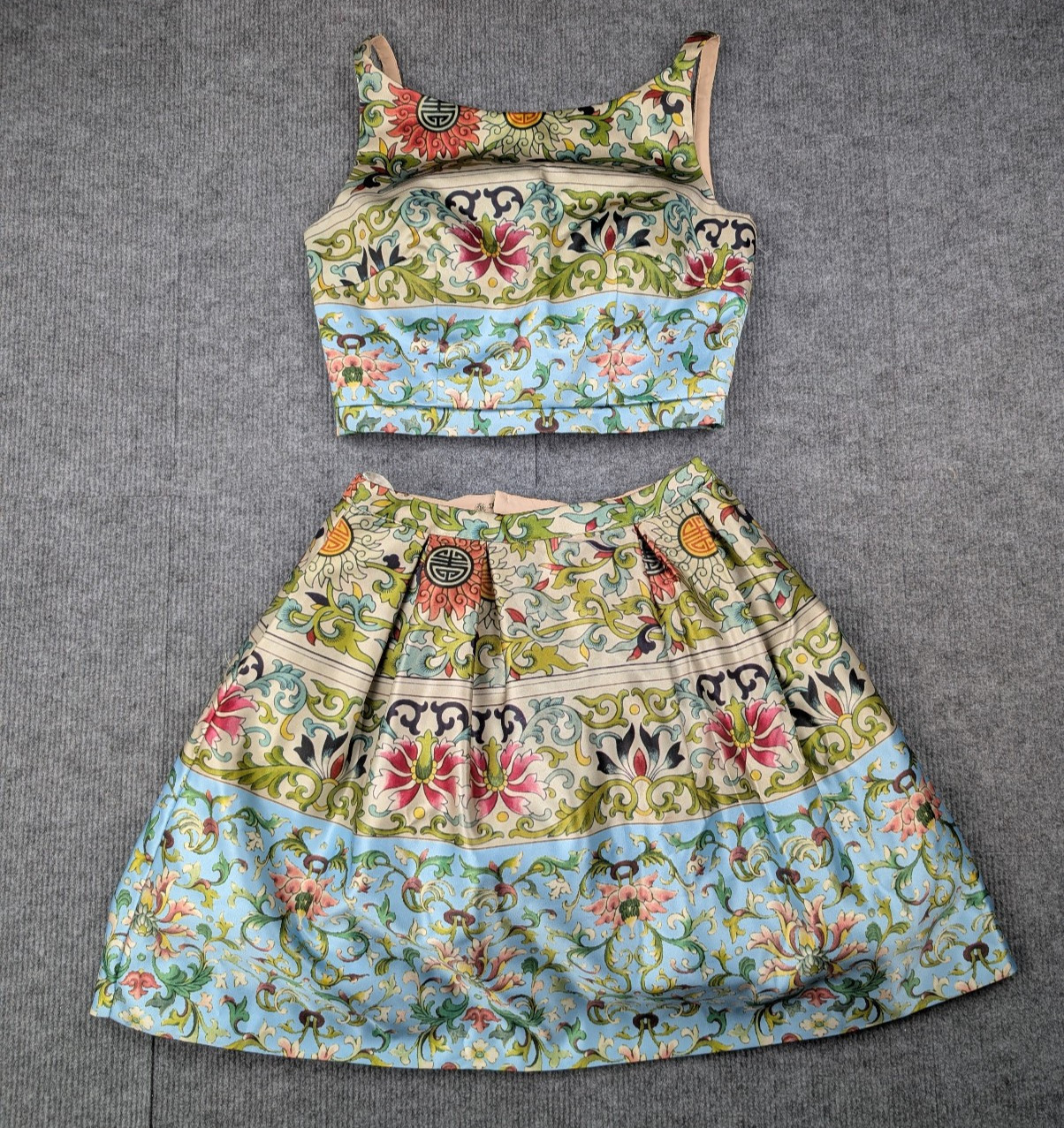 Sherri Hill Dress Set Womens 0 Two Piece Event Glam Hoco Floral Boho Fairy Event