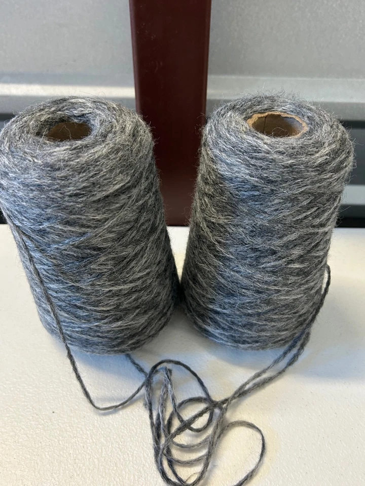Lot 2 Cone Spool #5 NOVELTY SOFT Alpaca Wool Yarn w/Nylon 1lb 4oz 568gr 5105 C - Image 4 of 4