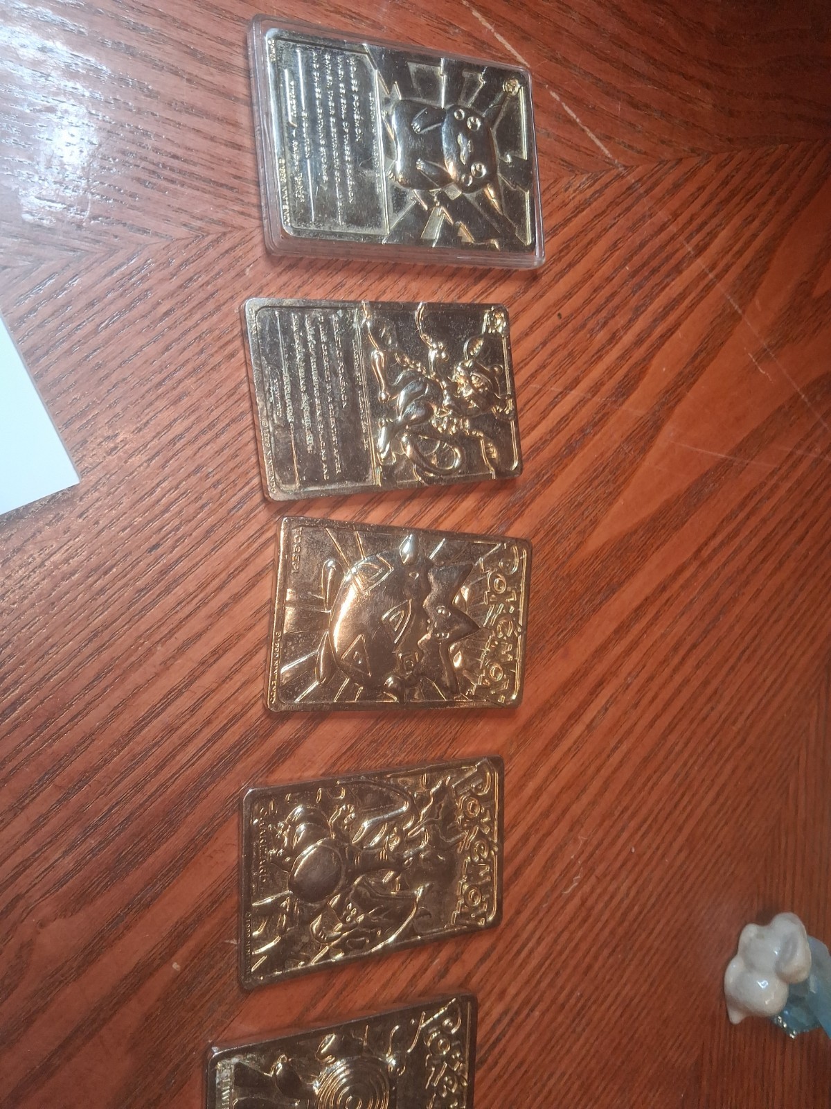 Pokemon 1999 Nintendo 23k Gold Plated Cards Set Of 5
