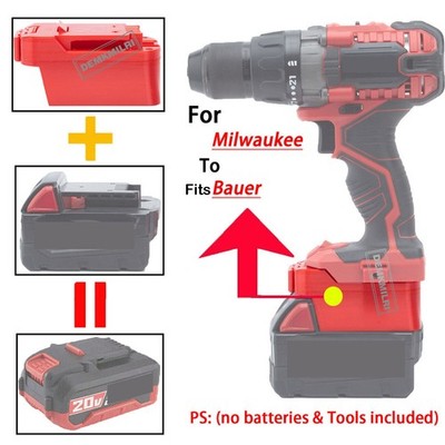 ABS Adapter For Milwaukee 18V 20V  Li-ion Battery For Bauer 20V Tools