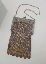 Whiting and Davis Enameled Mesh Purse Art Deco Style hinge Issue