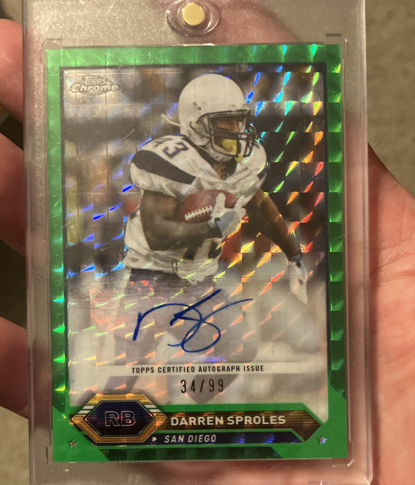 2023 Topps Composite - Topps Chrome Autographs Darren Sproles #TCA-DS Green...