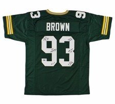 Gilbert Brown Signed Green Bay Custom Green Jersey - 5 Inscriptions -Madden