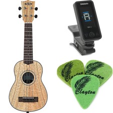 Kala Cape Lilac Mahogany Soprano Ukulele Essentials Bundle - Natural