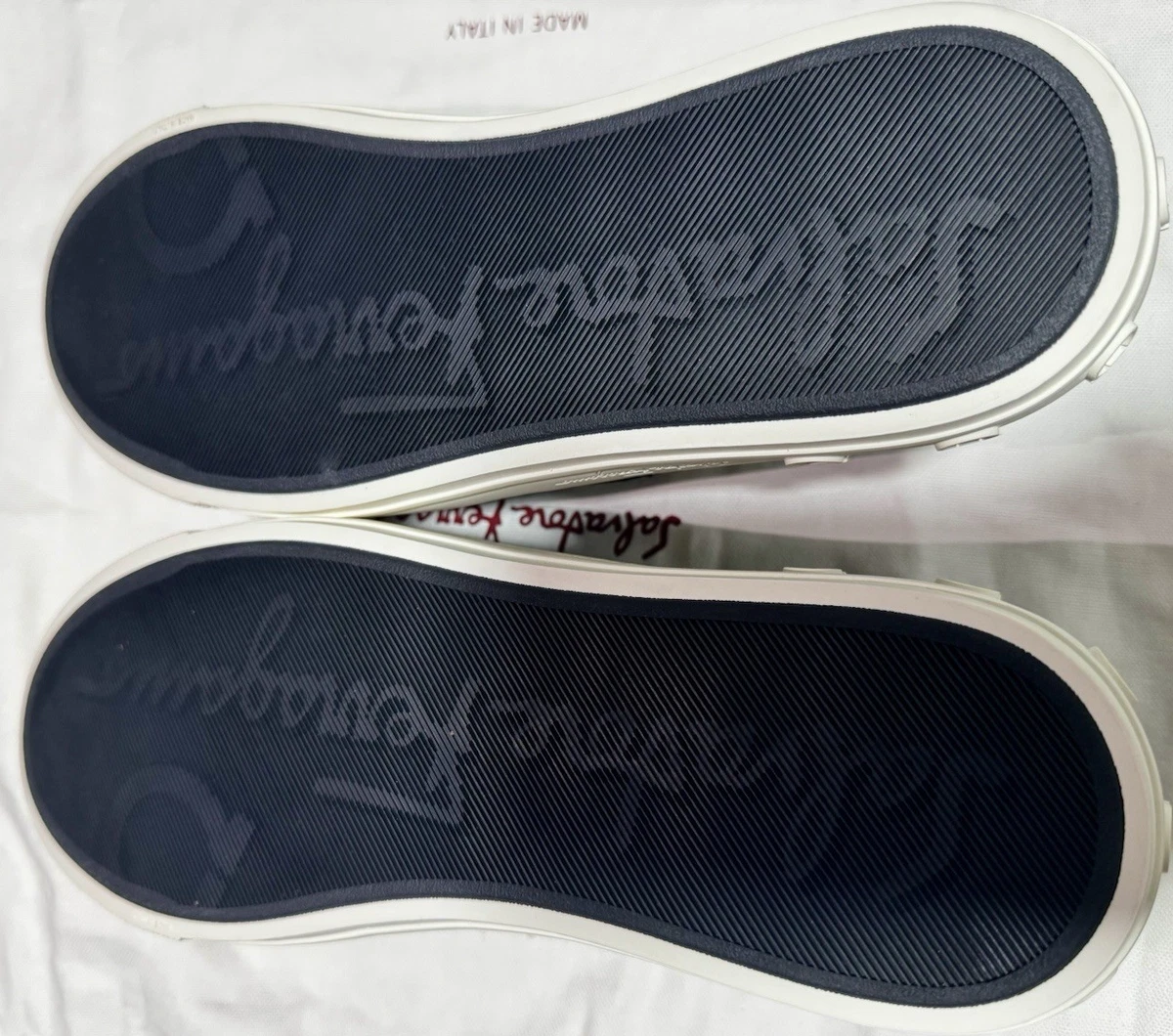 Salvatore Ferragamo Mens Size 9 Sneakers White Patent Leather Dual Straps Italy SALVATORE FERRAGAMO MEN main image 4