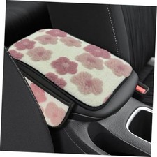 Car Center Console Cover, Soft Fluffy Car Armrest Seat Box Cushion Pad Pink