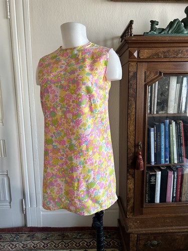 Vintage 60s Scooter Dress Colorful Floral Mod Handmade Go Go Micro Mini Sundress, $66 - Photo 2