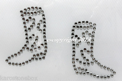 Hotfix Strass Bügelbilder 2 kl.Stiefel Cowboy Stiefel Western Reiten 130614