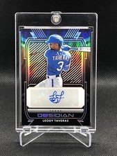 2021 Panini Chronicles Obsidian Autographs #O-LT Leody Taveras Texas Rangers