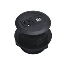 Desktop Power Grommet,2Inch Hole Table Power Grommet Outlet with 2 USB Charging