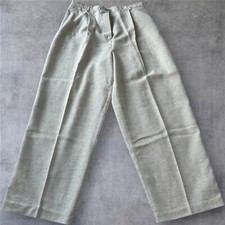 N Touch Women's 12 Khaki Tan LINEN Blend Pleated Dress Pants USA Made Washable