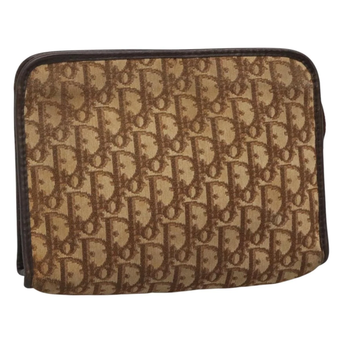 Sac pochette toile Christian Dior trotteur marron authentique ti2891