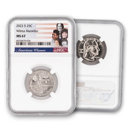 2022 S WILMA MANKILLER 25c NGC MS 67 American Women Quarter