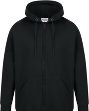 Image of Absolute Apparel Quality Zip Hoodie Black Adult (Unisex) XL Chest 44-46