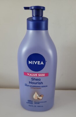 NIVEA Shea Nourish Body Lotion Dry Skin Lotion with Shea Butter, 33.8 Fl Oz Pump