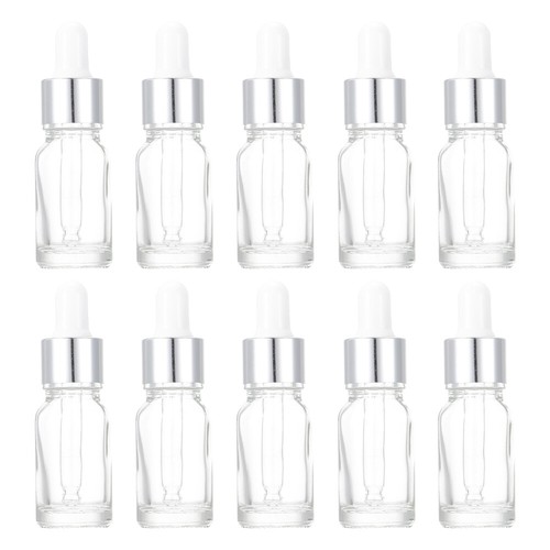 10Pcs Glass Liquid Container Amber Bottles Aromatherapy Oil Bottle