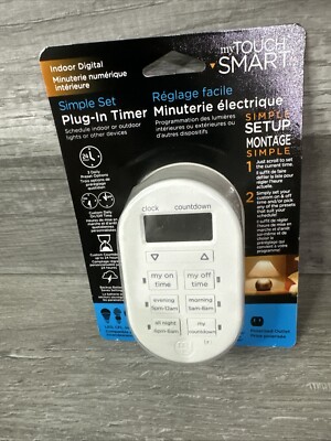 My Touch Smart Simple Set Plug In Timer #39094 For Indoor or Outdoor Brand New