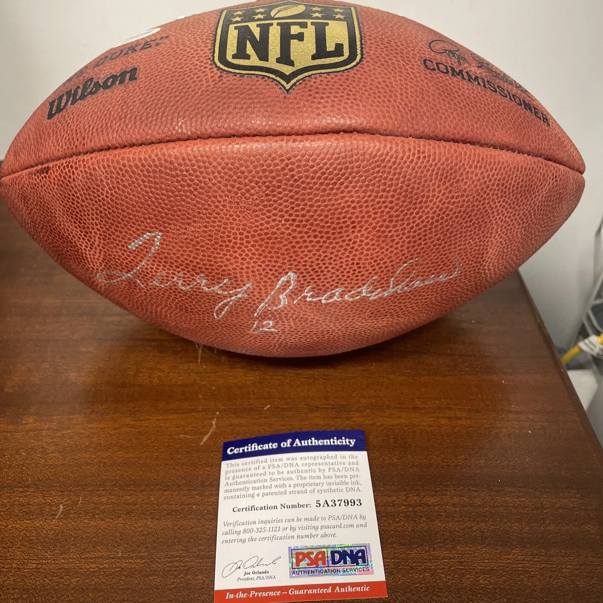 Terry Bradshaw Signed Autographed The Duke NFL Football PSA In The Presence Coa