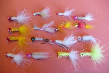 16 vintage jigs - Hand Tied flies/jigs, sizes 4-8