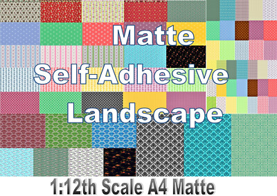 DOLLS HOUSE WALLPAPER STICK-ON SELF ADHESIVE MATTE LANDSCAPE 1:!2th Scale A4