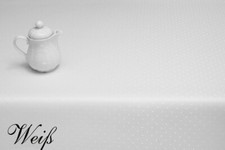 Tischdecke Jacquardstoff Weiß Motiv Punkte