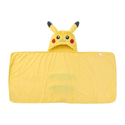 Pokemon Center Original Fluffy Blanket Pikachu Hooded blanket Lap robe