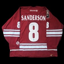 Geoff Sanderson signed Phoenix Coyotes KOHO hockey jersey XXL COA