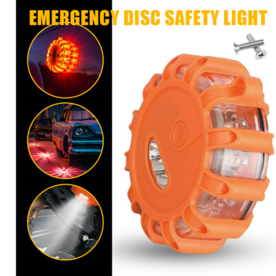 3-LED Safety Flare Disc Emergency Warning Flashing Light Roadside Strobe Beacon