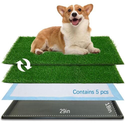 Oiyeefo Dog Grass Pad Tray 29" x 18" Indoor Potty Training 2 Packs Replacement
