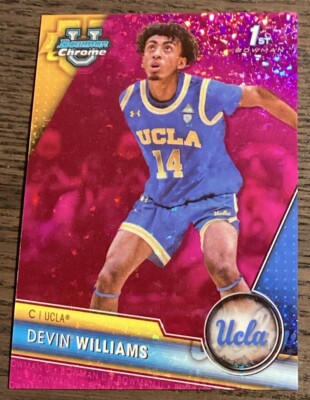 2023-24 Bowman Chrome University Devin Williams #86 Fuchsia Mini-Diamond /150
