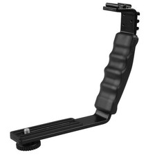 Heavy Duty Photo Video L bracket w 2 Standard Hot Shoe Mount for Light Camera