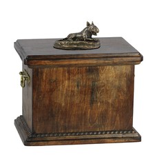 Bull Terrier, Bully II - urn for the ashes of a dog, urn with a statuette, elega
