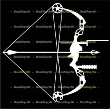 Compound Bow -Archery/Hunting/Outdoor Sports- Vinyl Die-Cut Peel N' Stick Decal
