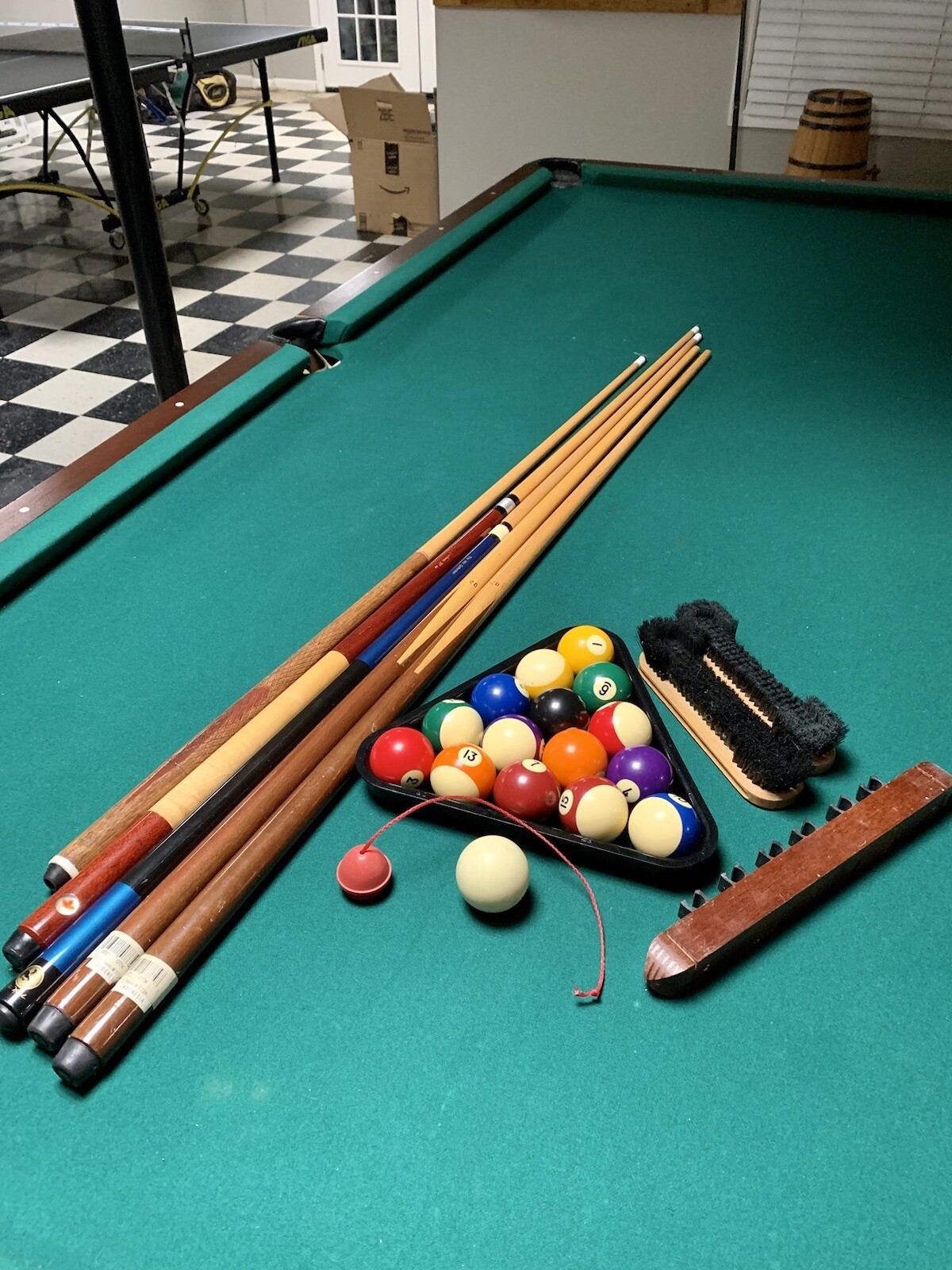 Leisure Bay Billiards 9’ Slate Pool Table with FREE Accessories Made In The USA eBay