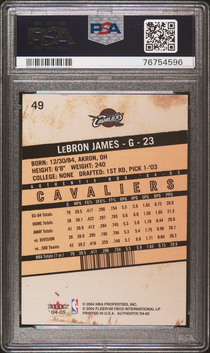 その他 Lebron james 2004 PSA 9 2004 Fleer Authentix Lebron James #49 - PSA 9 | eBay