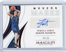 2018-19 Panini Immaculate Modern Marks Ruby Autograph #MM-NIK Nikola Jokic 02/25
