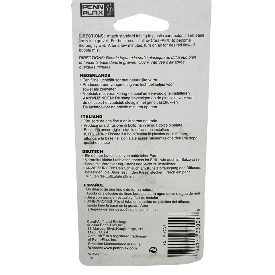 Aireador de niebla fina para acuario Penn Plax Coral-Air CA1 para pecera Foto 3 de 4