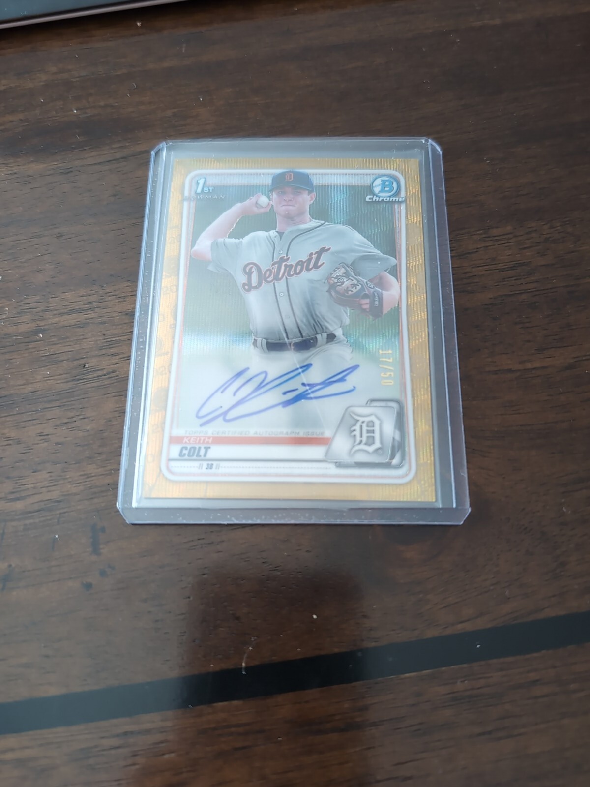 2020 Bowman Chrome Draft Colt Keith Gold Wave Refractor 1st Auto 17/50