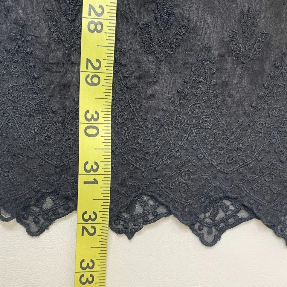 4 Love and Liberty Johnny Was 束腰上衣 S 码蕾丝黑色领带腰透明哥特 — 第 4/4 张图片